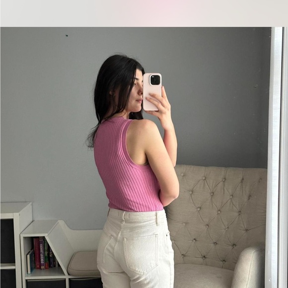 Altar'd State Ribbed Sleeveless Bodysuit in Pink - Picture 3 of 6